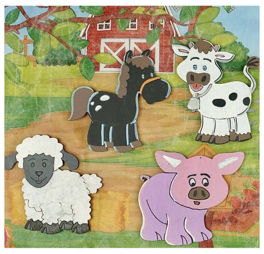 DIY Paint Kit for Kids Fridge Magnet Room Decor (Farm Animals)