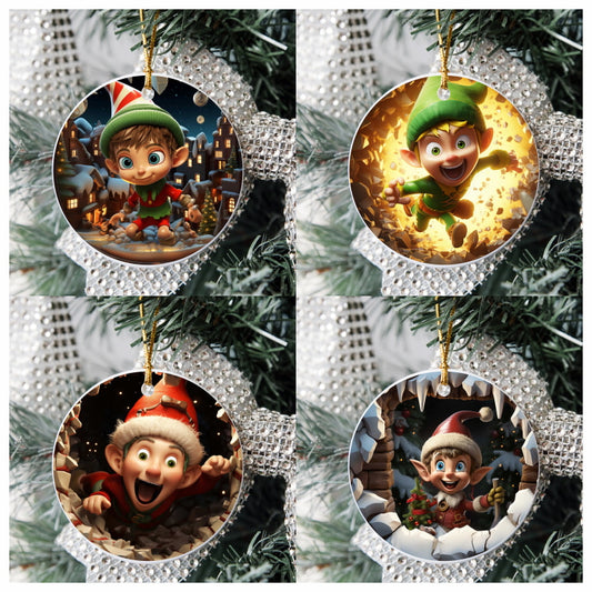 3D Custom Christmas Tree Ornaments - Elf Set 1