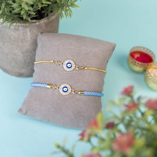 Evil Eye Diamond Studded | Premium Rakhi | Circle