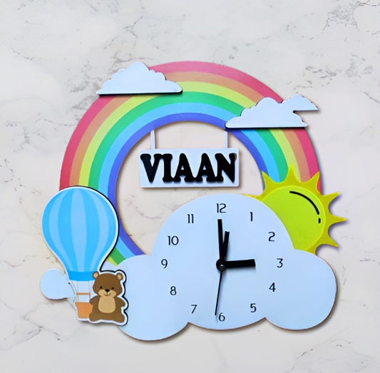 Printed Clock Rainbow