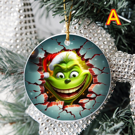 3D Custom Christmas Tree Ornaments - Grinch Set 1